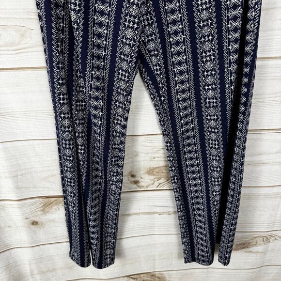 Robert Louis Navy Blue & White Elastic Waist Wide Leg Pants Size XL - Picture 4 of 6